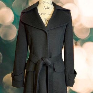 SOLD!! Wool Blend Black Trench Coat